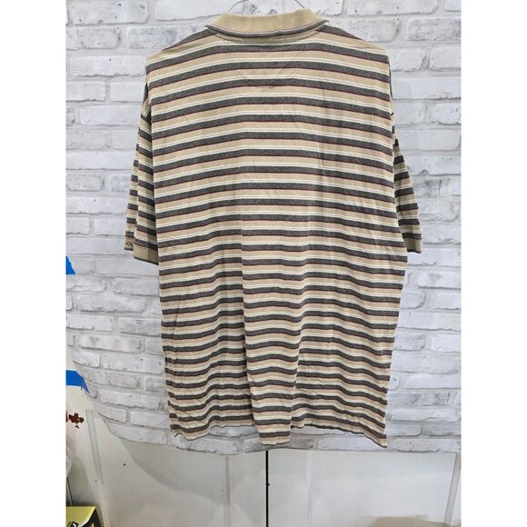 Greg Norman Disney Logo Patch Polo Shirt‎ Striped XXL Gray Red White Flaw - Picture 10 of 10